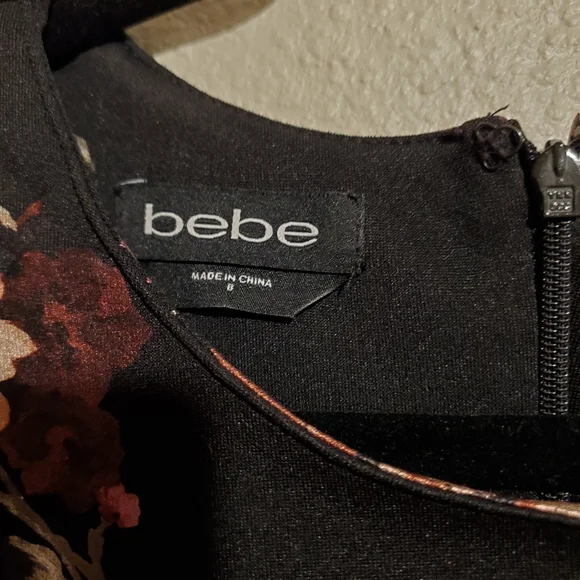 Bebe Floral Foil Scuba High Low Dress - Picture 5 of 8